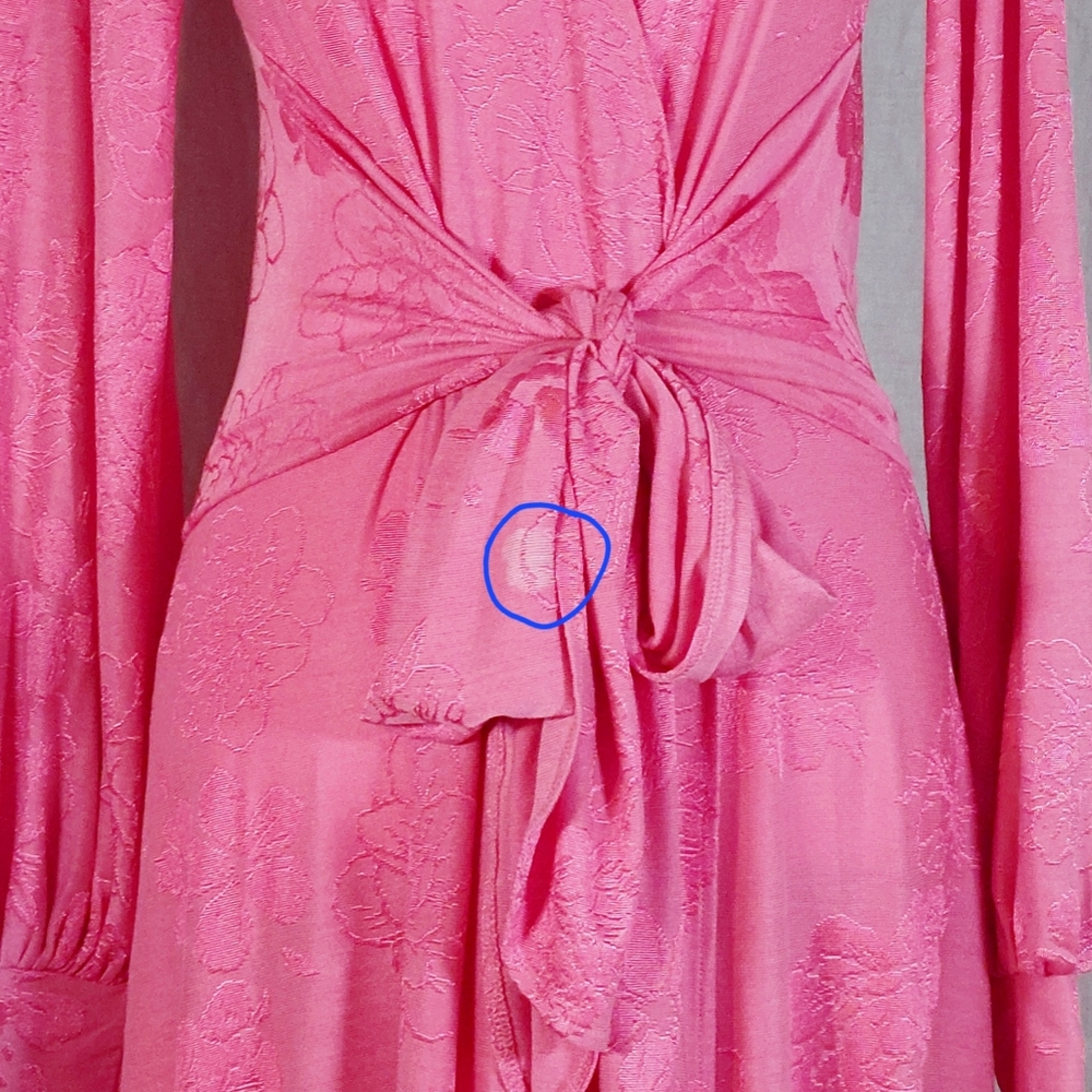 Maxi Pink Floral Wrap Dress - Picture 5 of 9